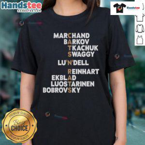 Alt Text: Official Florida Panthers Player Names Cats Add Rats Ladies Tee showcasing team spirit and style for female fans.