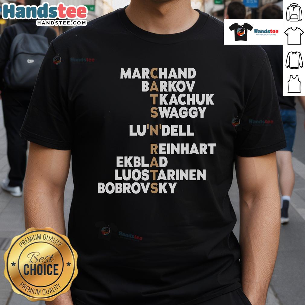 Alt Text: Official Florida Panthers Player Names Cats Add Rats T-Shirt featuring team colors and player names for fans.