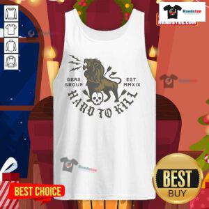 Official GBRS Group Lion Skull Hard to Kill Est MMXIX Tank Top featuring a striking lion skull graphic design.