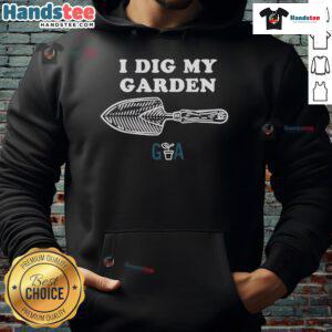 Official Gardening Australia 'I Dig My Garden' hoodie in green, perfect for gardening enthusiasts and outdoor lovers.