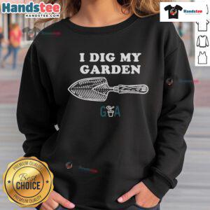 Alt Text: Official Gardening Australia I Dig My Garden sweatshirt in vibrant colors, perfect for gardening enthusiasts.