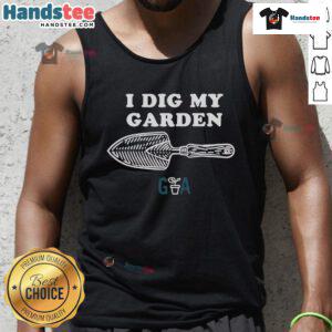Official Gardening Australia I Dig My Garden tank top, featuring a fun gardening graphic for plant lovers.