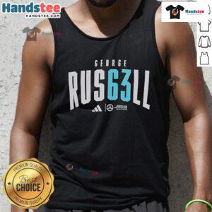 Official George Russell AMG Petronas Formula One Team tank top featuring team colors and logo, perfect for fans.