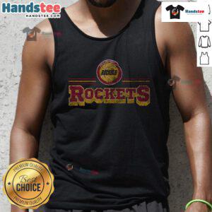 Official Houston Rockets fan banner tank top featuring vibrant team colors and logo, perfect for game day attire.