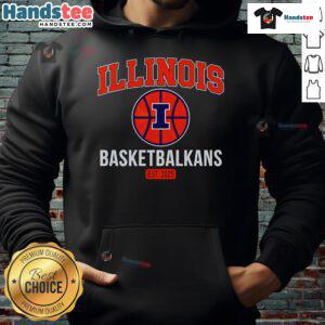 Official Illinois Urbana-Champaign Basketball ET 2025 hoodie in navy blue with logo, perfect for fans and athletes.