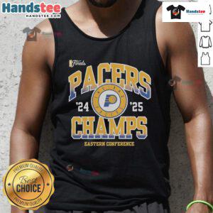 Official Indiana Pacers NBA Finals 2024-2025 Pride Eastern Conference Champions tank top showcasing team spirit.