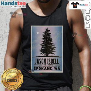 Official Jason Isbell May 16, 2025 Spokane WA concert tank top poster featuring vibrant design and event details.
