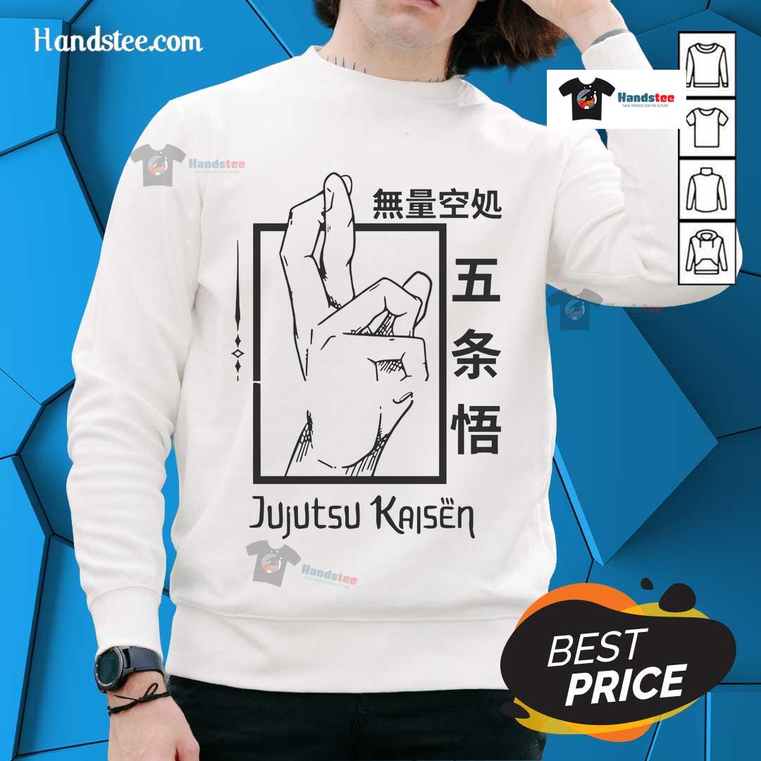 Official Jujutsu Kaisen Hand Gesture Sweatshirt featuring iconic design and comfortable fit for fans of the anime.