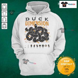 Official Kurzgesagt Duck Dimension Hoodie featuring vibrant colors and unique design for fans of the popular YouTube channel.