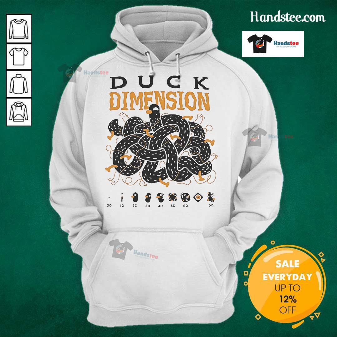 Official Kurzgesagt Duck Dimension Hoodie featuring vibrant colors and unique design for fans of the popular YouTube channel.