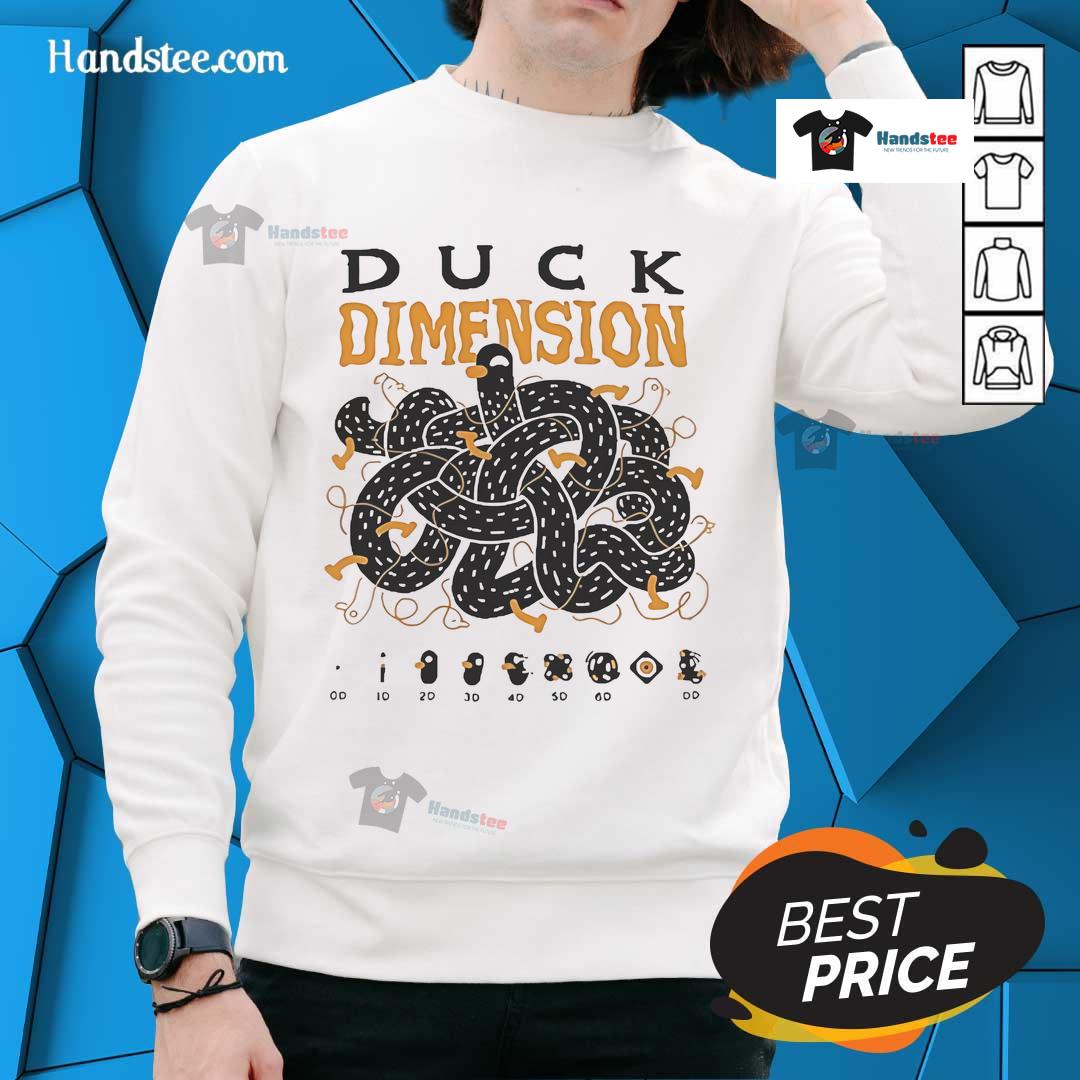 Official Kurzgesagt Duck Dimension Sweatshirt featuring vibrant graphics and cozy design for fans of science and art.