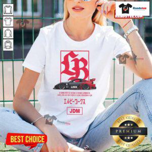 Official LB Box Logo on FD Advan JDM Ladies Tee, stylish automotive apparel for female car enthusiasts.