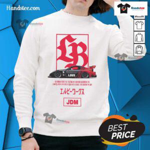 Alt Text: Official LB Box Logo on FD Advan JDM Sweatshirt, showcasing a stylish design for automotive enthusiasts.
