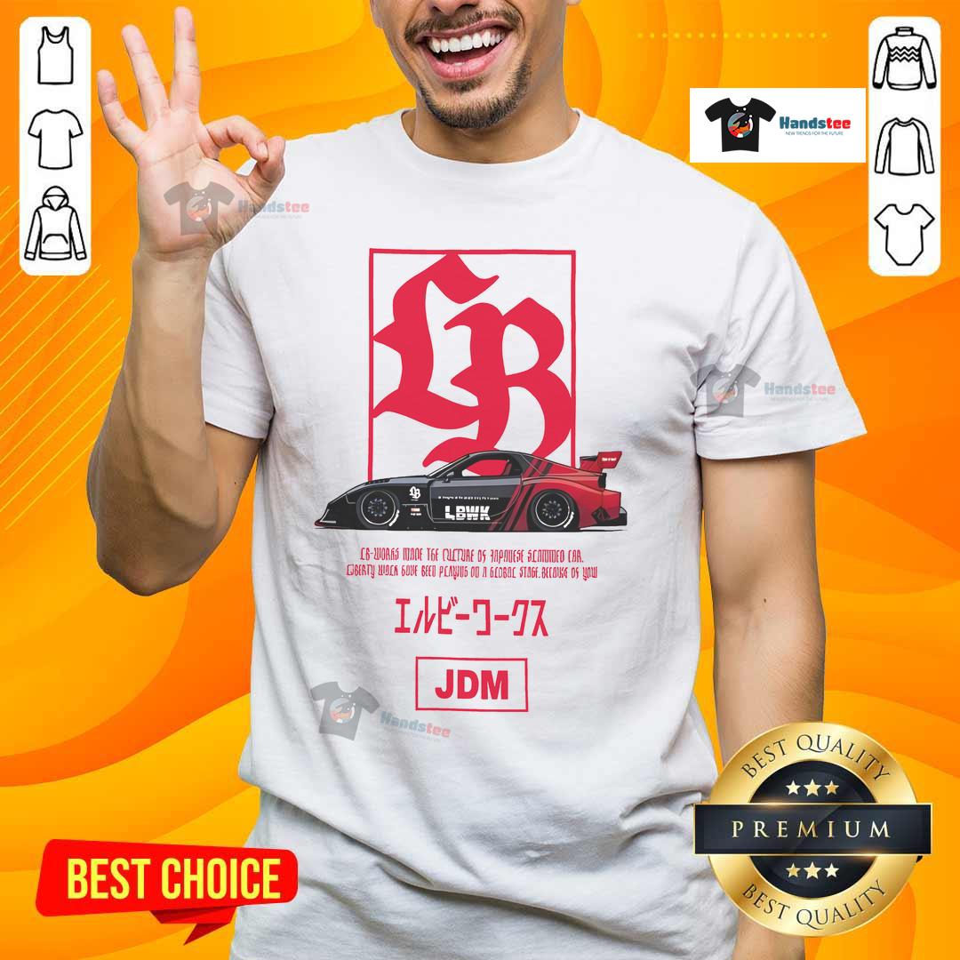 Alt Text: Official LB Box Logo FD Advan JDM T-Shirt featuring a stylish design for automotive enthusiasts.