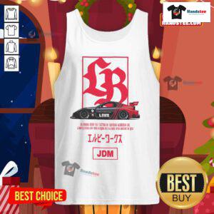 Alt Text: Official LB Box Logo on FD Advan JDM Tank Top, showcasing stylish automotive fashion for car enthusiasts.