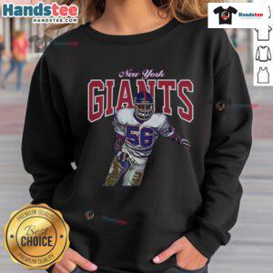 Alt Text: Official Lawrence Taylor Royal New York Giants Sideline Series Player Sweatshirt, showcasing NFL team spirit and style.