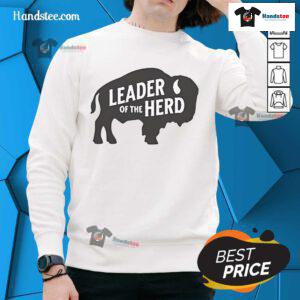 Cozy Official Leader of the Herd Buffalo sweatshirt in black, perfect for buffalo lovers and stylish casual wear.