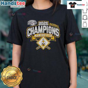 Official Manchester Spartans 2025 Baseball Conference Champions ladies tee showcasing team pride and style.