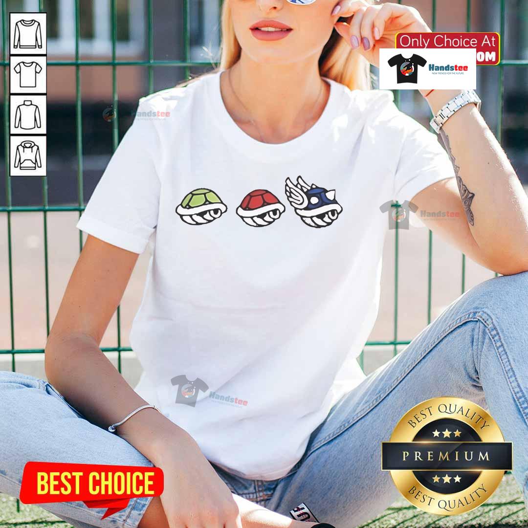 Official Mario Shell Character Ladies Tee featuring vibrant graphics, perfect for gamers and fans of the Mario franchise.
