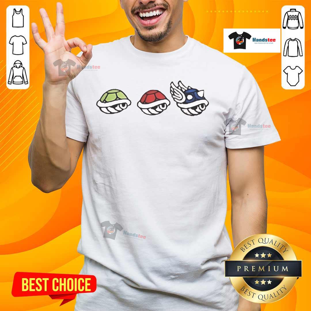Official Mario Shell Character T-Shirt featuring vibrant graphics of Mario's iconic shell design on a stylish tee.