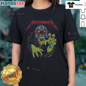 Official Metallica 2025 Mexican Artist Puiscalzada Mexitallica Est 2008 Ladies Tee featuring unique graphic design.