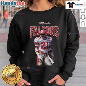 Official Mitchell & Ness Deion Sanders black Atlanta Falcons sideline sweatshirt for retired players, stylish and comfortable.