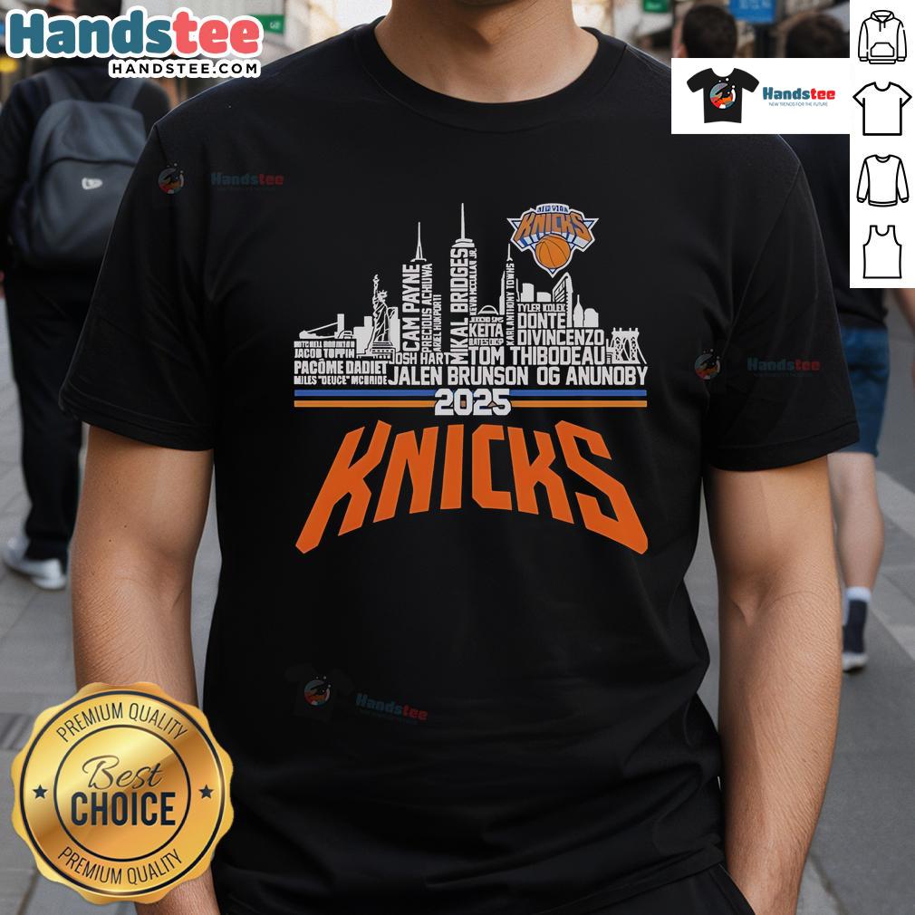 Official New York Knicks 2025 Team Name City Baseball T-Shirt featuring team colors and logo, perfect for fans.