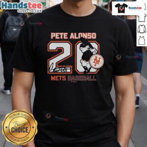 Alt Text: Official New York Mets Pete Alonso nickname T-shirt featuring bold graphics and team colors for fans.