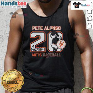 Official New York Mets Pete Alonso tank top featuring his number and nickname, perfect for baseball fans and summer wear.