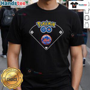 Official New York Mets Pokemon Go T-Shirt featuring vibrant graphics and team logo, perfect for fans and gamers.