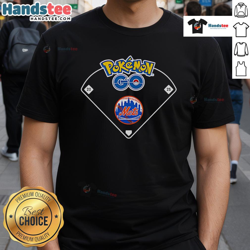 Official New York Mets Pokemon Go T-Shirt featuring vibrant graphics and team logo, perfect for fans and gamers.