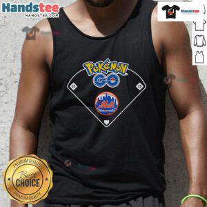 Official New York Mets Pokemon Go tank top featuring team logo and vibrant colors, perfect for sports fans and gamers.