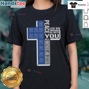 Alt Text: Official New York Yankees Peace You Leo XIV Tee for Ladies, showcasing a stylish design for all fans.