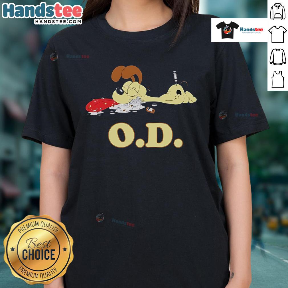 Official Odie O.D. Ladies Tee featuring a stylish design, perfect for casual wear and fans of Odie merchandise.