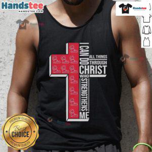 Official Ole Miss Rebels tank top with 'I Can Do All Things Through Christ Who Strengthens Me' design.