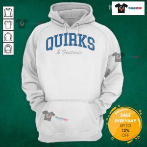 Official Quirks and Features Cars and Bids Hoodie featuring stylish design and logo, perfect for car enthusiasts.
