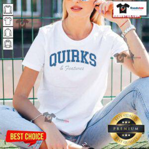 Official Quirks and Features Cars and Bids Ladies Tee design showcasing unique automotive themes in stylish women's apparel.