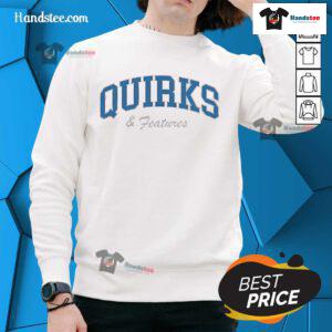 Official Quirks and Features Cars and Bids sweatshirt featuring a stylish design for car enthusiasts and collectors.
