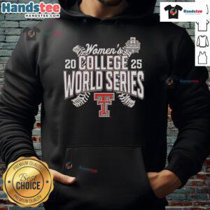 Official Red Texas Tech Red Raiders 2025 NCAA Softball Women's College World Series Cut-Off Hoodie in vibrant red.