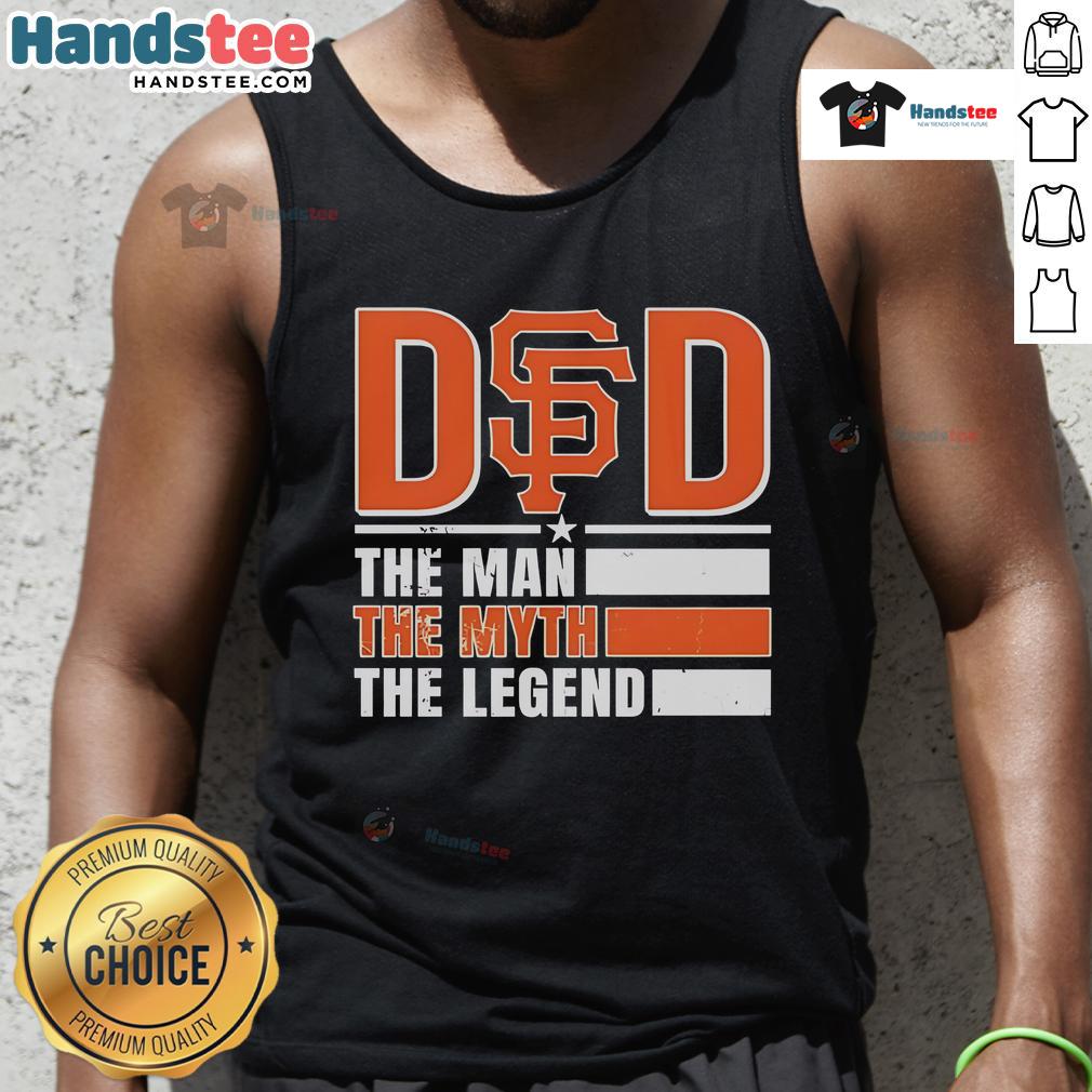 Alt Text: Official San Francisco Giants tank top featuring The Man, The Myth, The Legend design for fans and collectors.