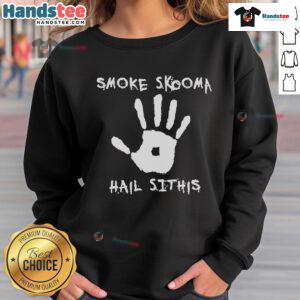 Official Smoke Skooma Hail Sithis Sweatshirt featuring a bold design, ideal for fans of The Elder Scrolls series.