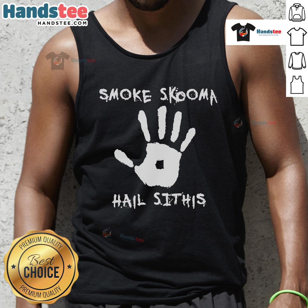 Official Smoke Skooma Hail Sithis Tank Top featuring a bold graphic design for fans of Elder Scrolls merchandise.