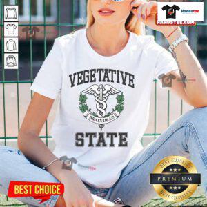Official Vegetative State Braindead Ladies Tee featuring a unique graphic design for casual wear.