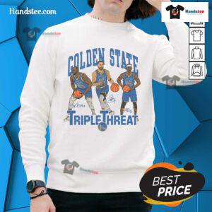 Official Warriors Triple Threat Green Curry Butler III Sweatshirt featuring vibrant team colors and stylish design.