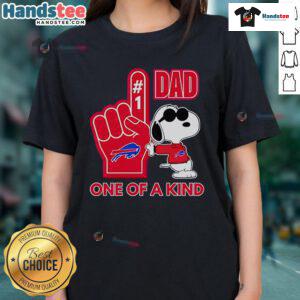 Awesome Snoopy Buffalo Bills DAD one-of-a-kind ladies tee featuring a playful design perfect for fans.