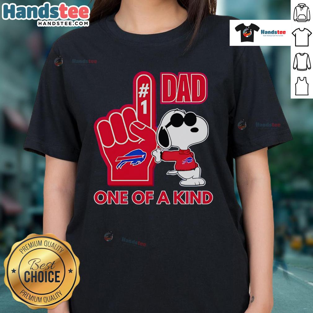 Awesome Snoopy Buffalo Bills DAD one-of-a-kind ladies tee featuring a playful design perfect for fans.