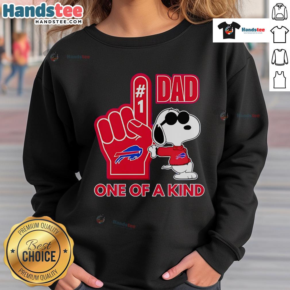 Alt Text: Unique Awesome Snoopy Buffalo Bills sweatshirt for DAD, featuring a vibrant design perfect for fans and collectors.