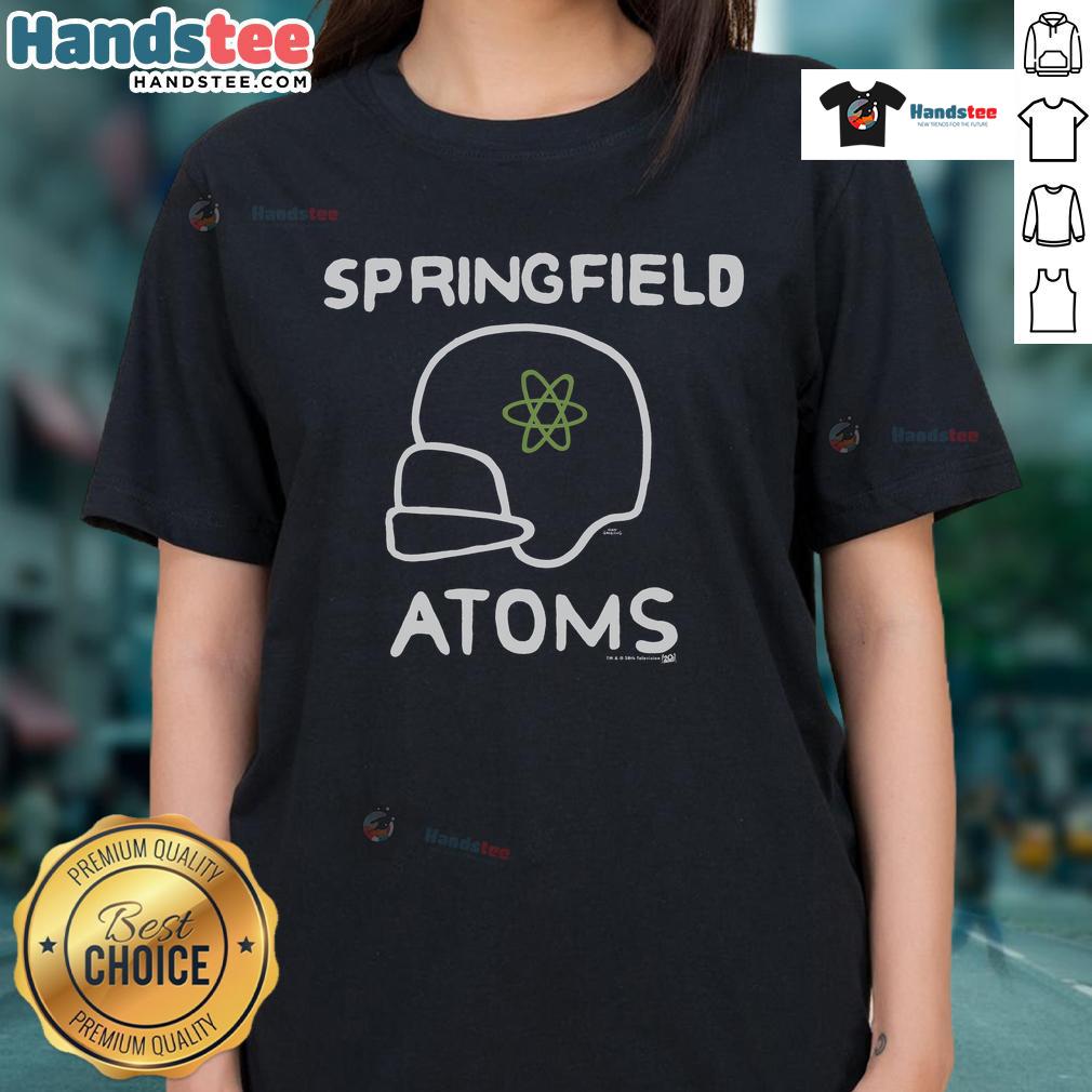 Alt Text: Awesome The Simpsons Springfield Atoms Ladies Tee featuring vibrant graphics and a comfortable fit for fans.