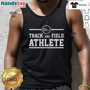 Awesome track and field athlete wearing a stylish tank top, showcasing athleticism and performance in action.