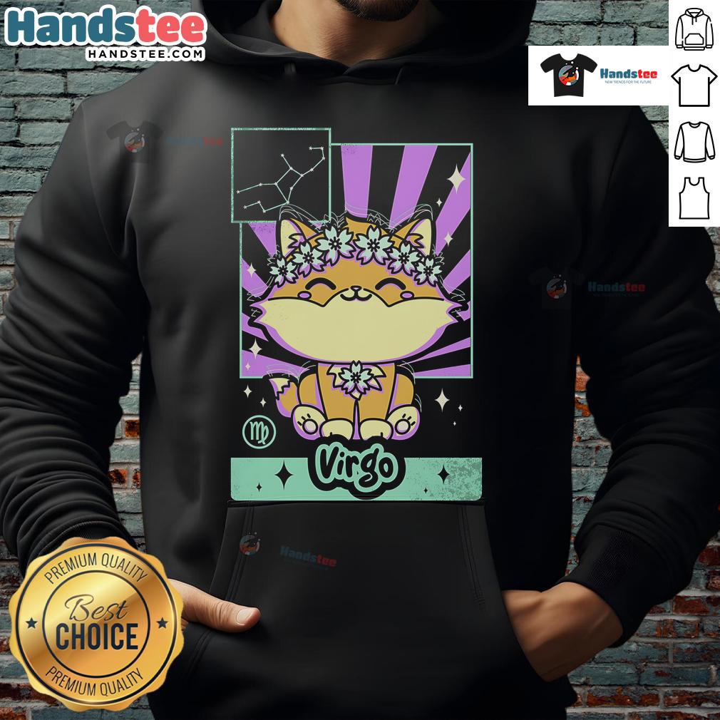 Alt Text: Cute astrology kawaii Virgo hoodie featuring a whimsical design perfect for zodiac enthusiasts.